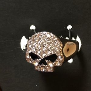 Crystal Skull Swarovski Rhinestone Ring Cl